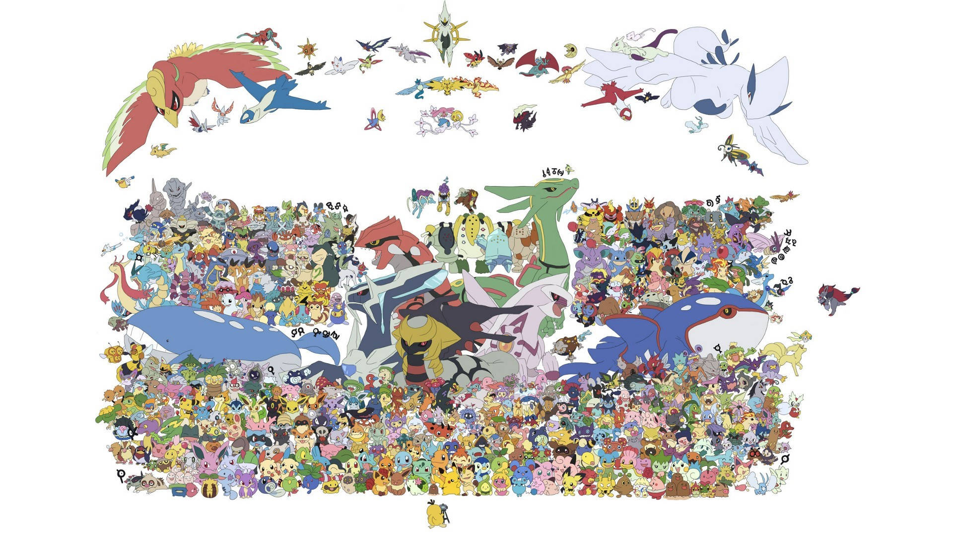 Pokemon Cast With Dialga Background