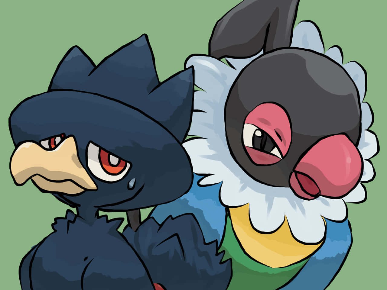 Pokémon Chatot And Murkrow