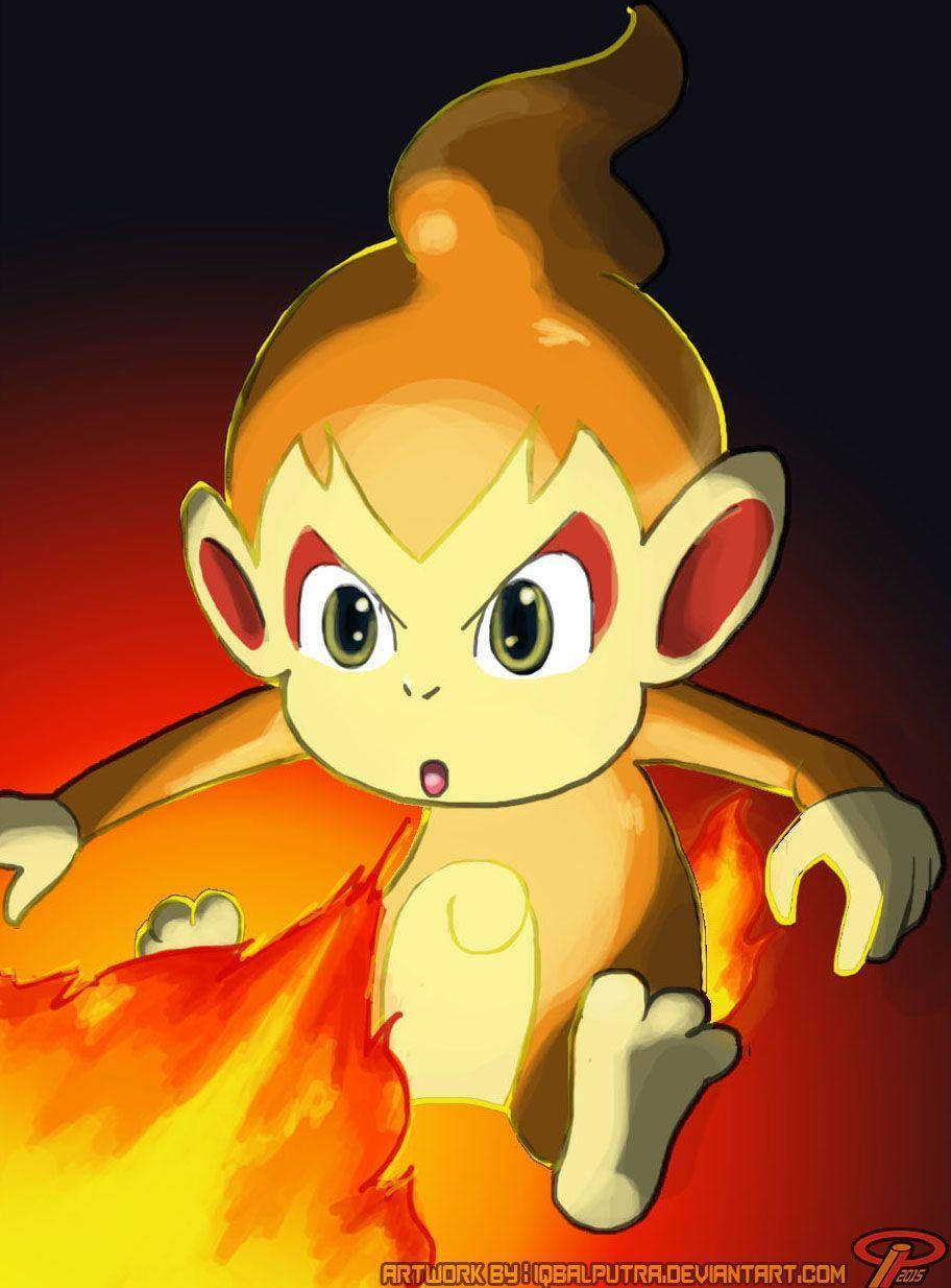 Pokemon Chimchar Blowing Fire From Mouth Background