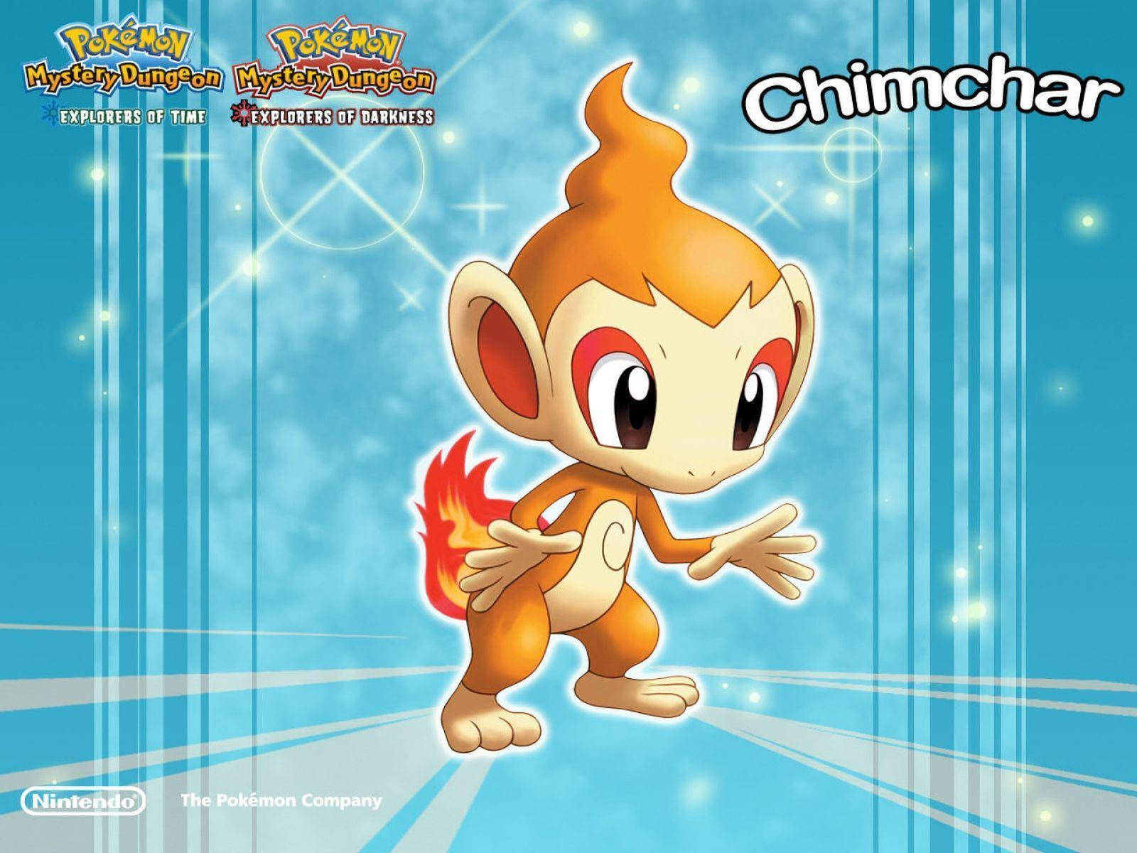 Pokemon Chimchar Blue Aesthetic Background