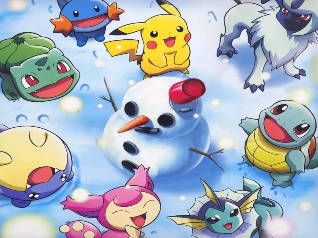 Pokémon Christmas Making Snowman