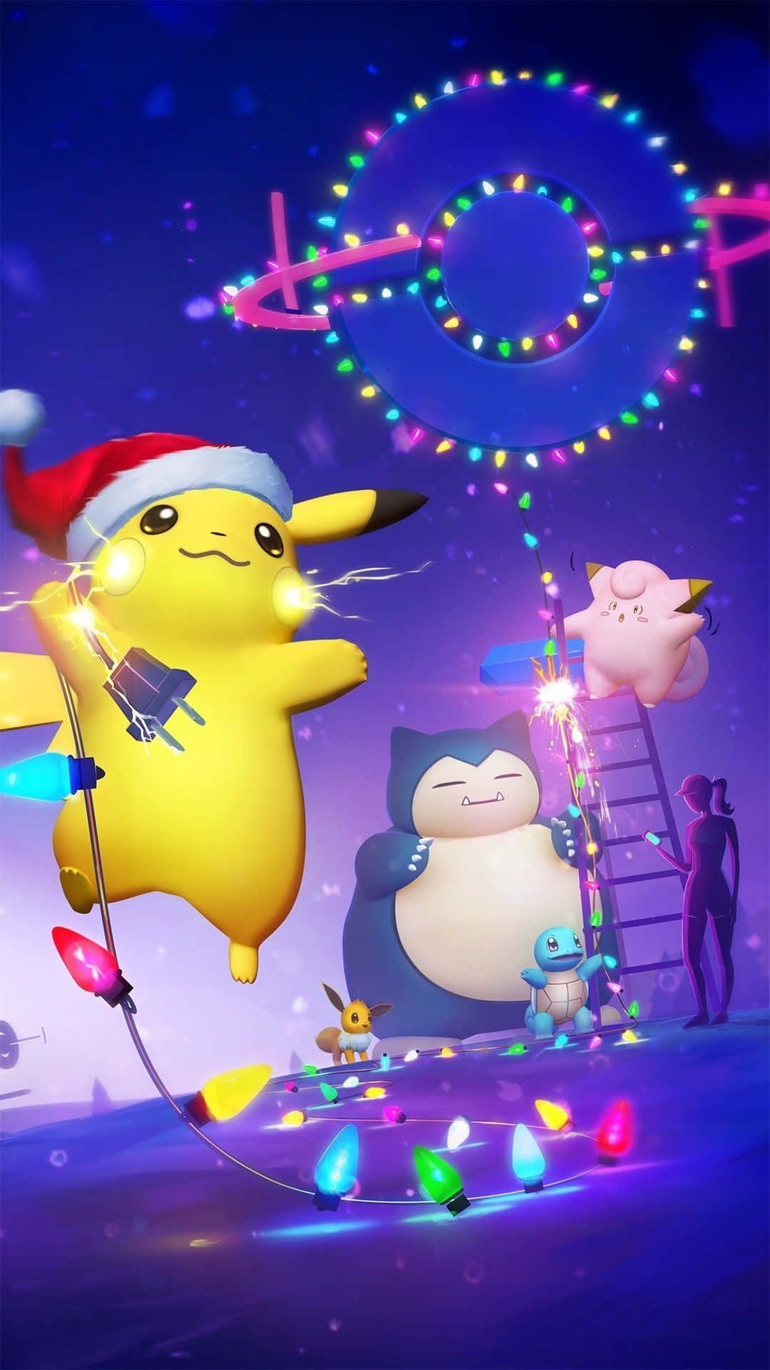 Pokémon Christmas Party With Colorful Lights