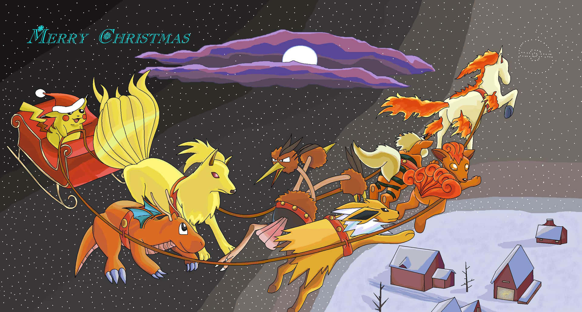 Pokémon Christmas Pikachu In Sleigh