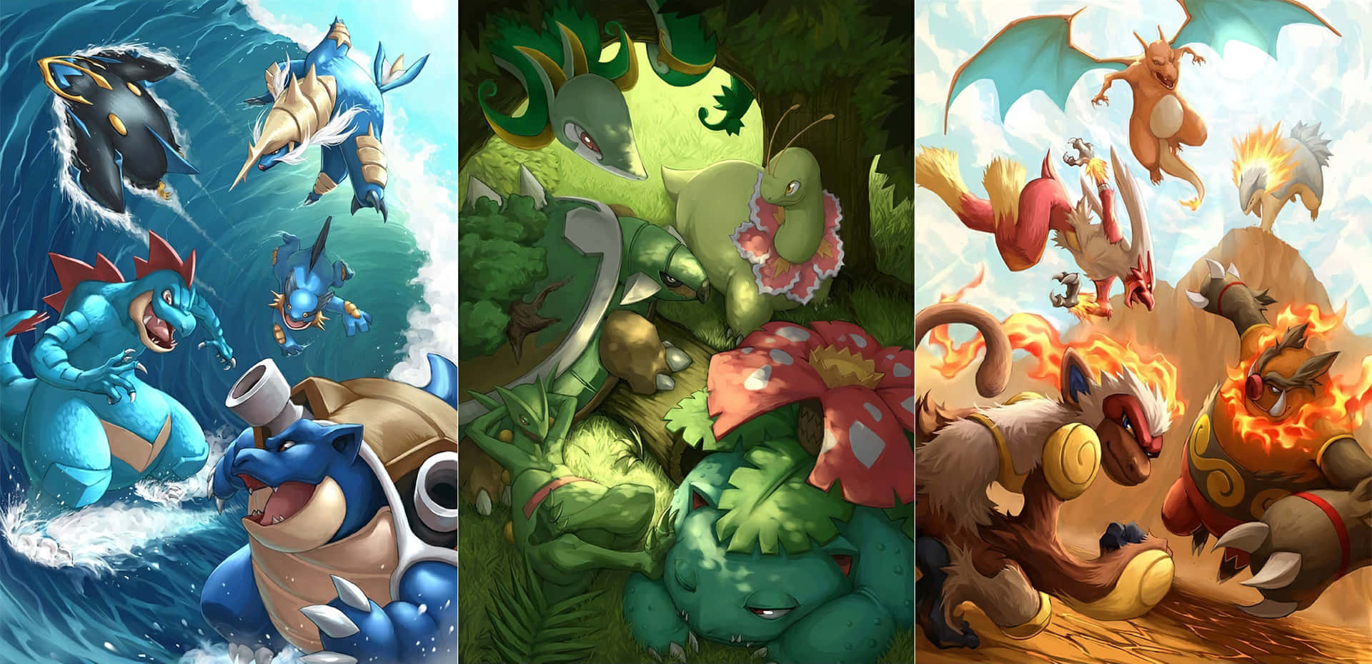 Pokemon Collage Including Emboar Background