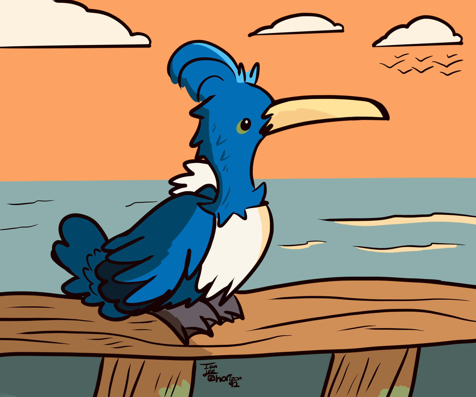 Pokémon Cramorant In Wooden Fence Background