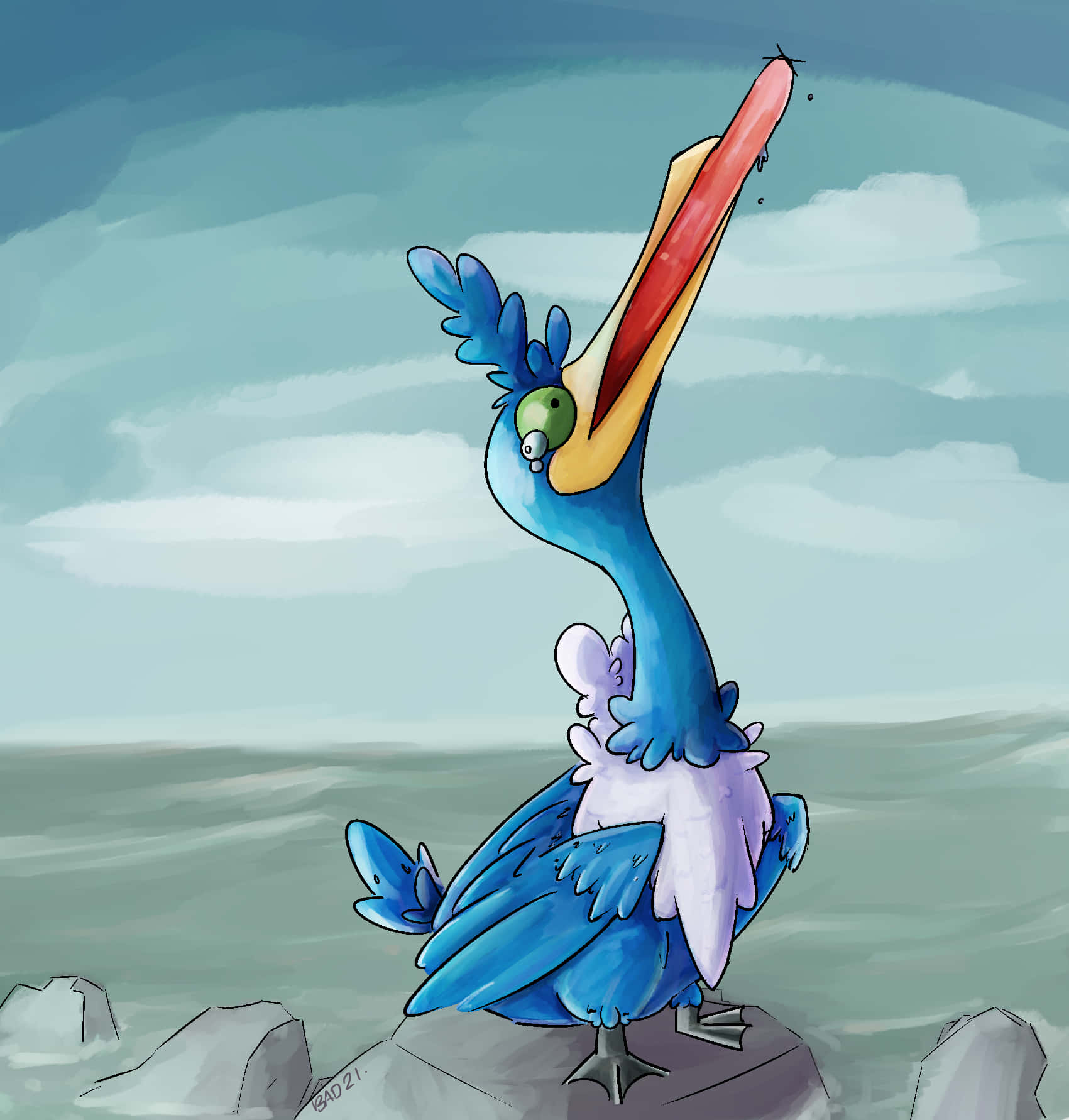 Pokémon Cramorant With Long Hotdog