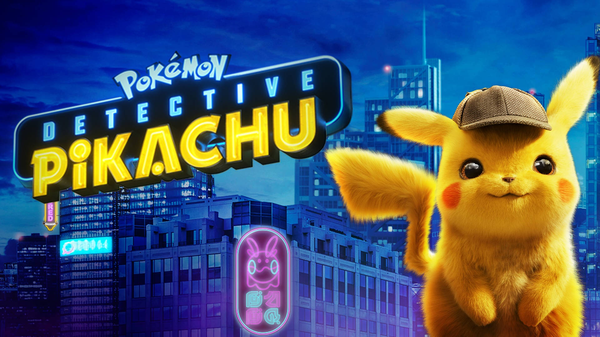 Pokemon Detective Pikachu City Skyscrapers Background