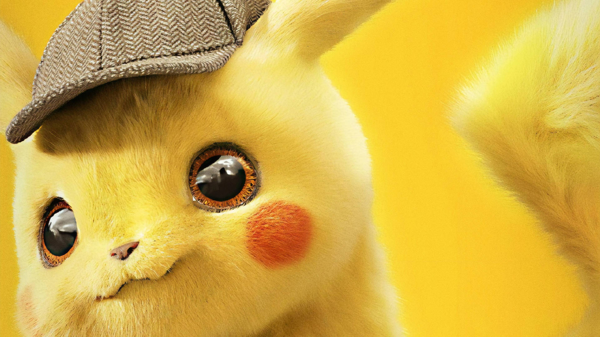 Pokemon Detective Pikachu Cute Yellow Background