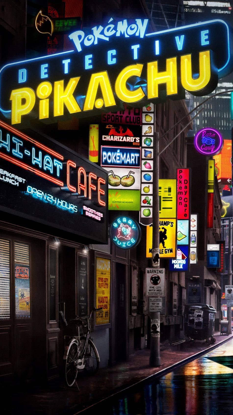 Pokémon Detective Pikachu Glowing Signage Background