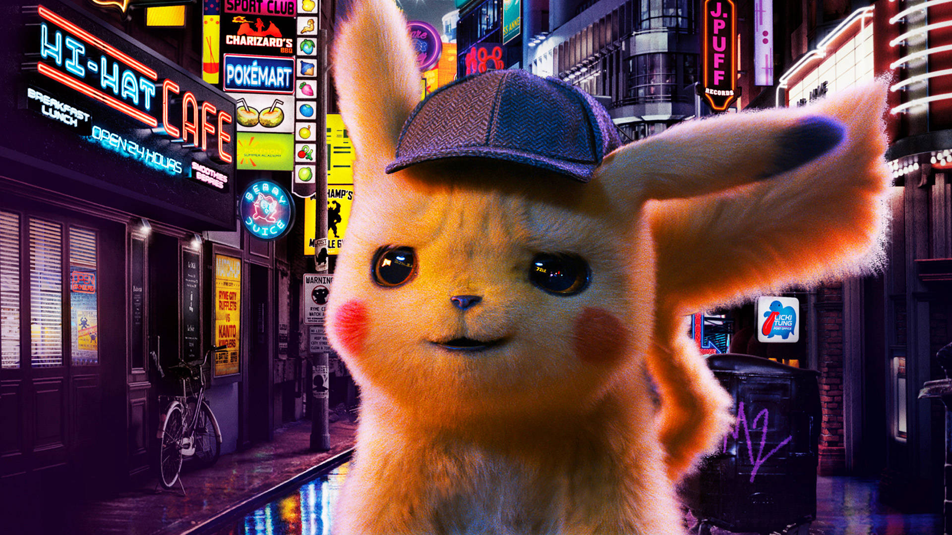 Pokemon Detective Pikachu Smirking Background