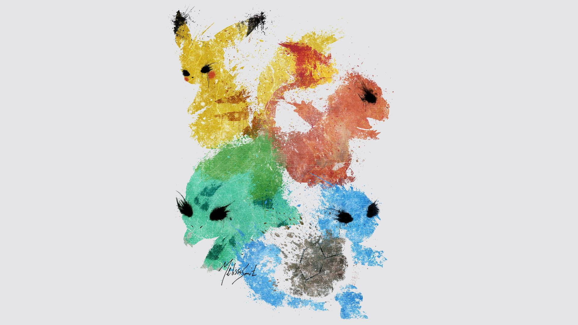 Pokémon Digital Grunge Drawing Background