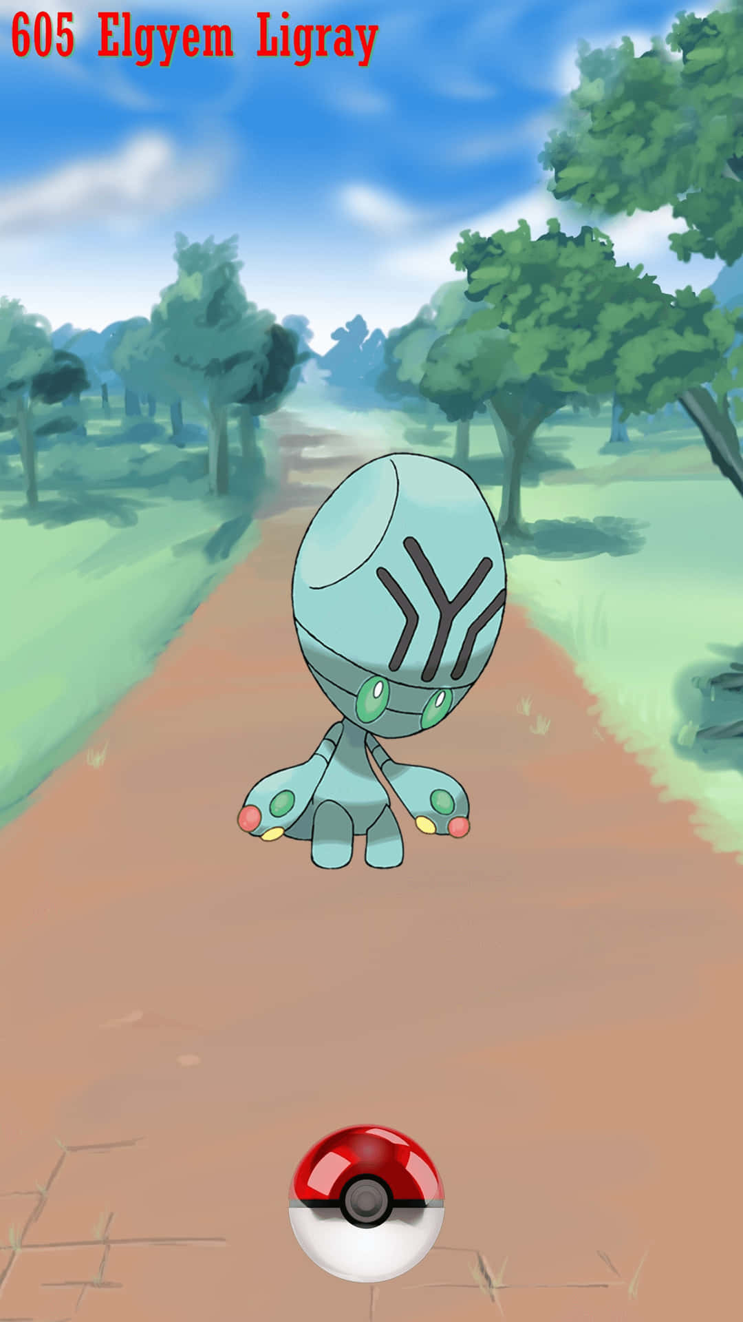 Pokémon Elgyem On The Road Background