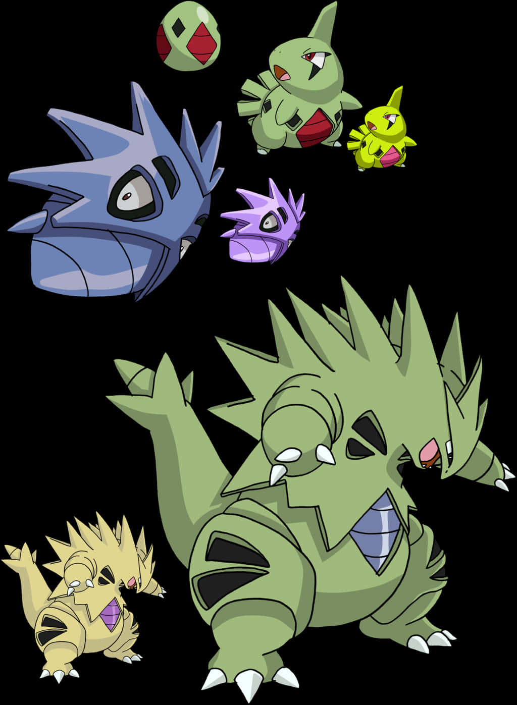 Pokemon Evolution Chain Tyranitar Pupitar Larvitar Background