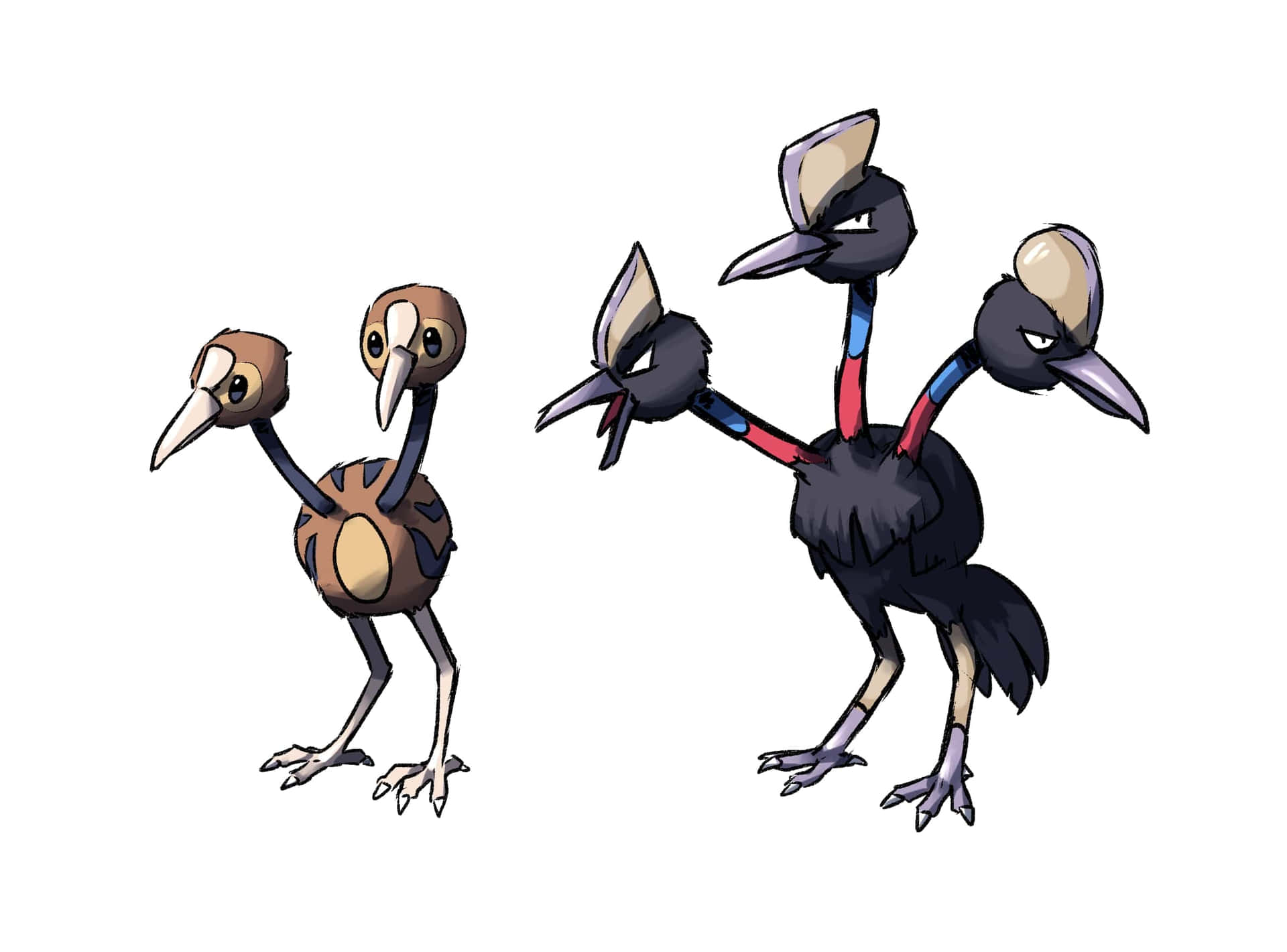Pokemon Fanart Of Alolan Doduo And Dodrio Background