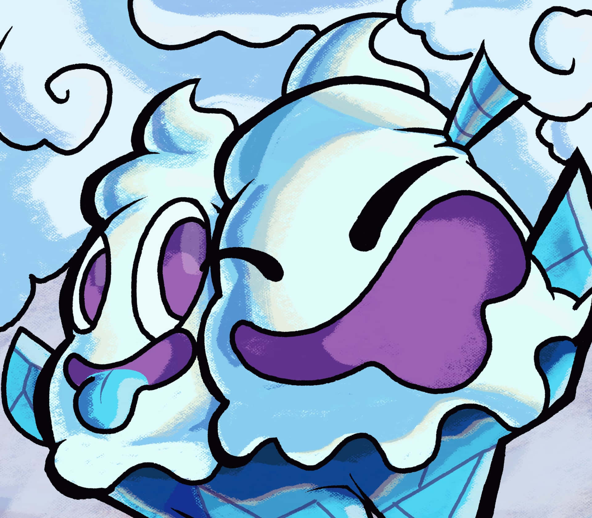 Pokemon Fanart Of Vanilluxe Background