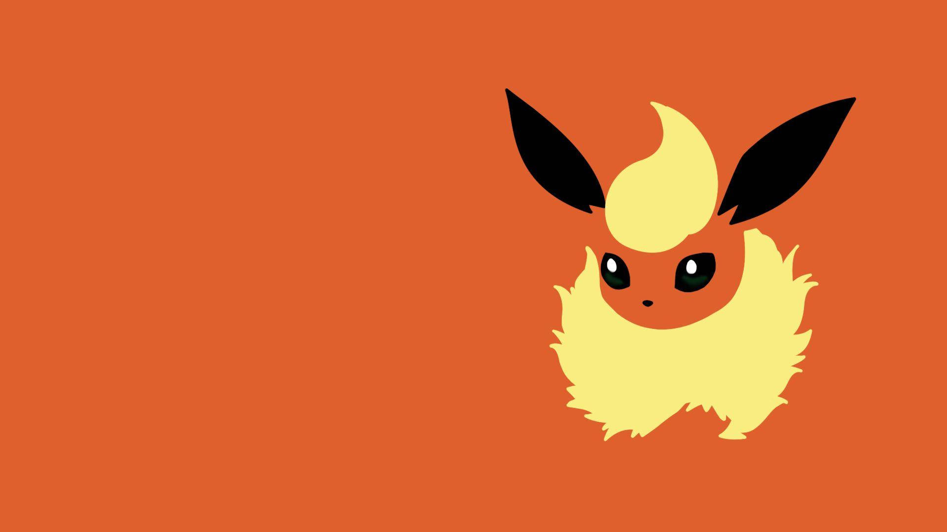 Pokemon Flareon On Orange Background