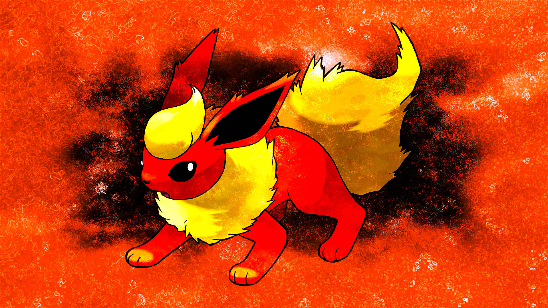 Pokemon Flareon With Black Glow Background