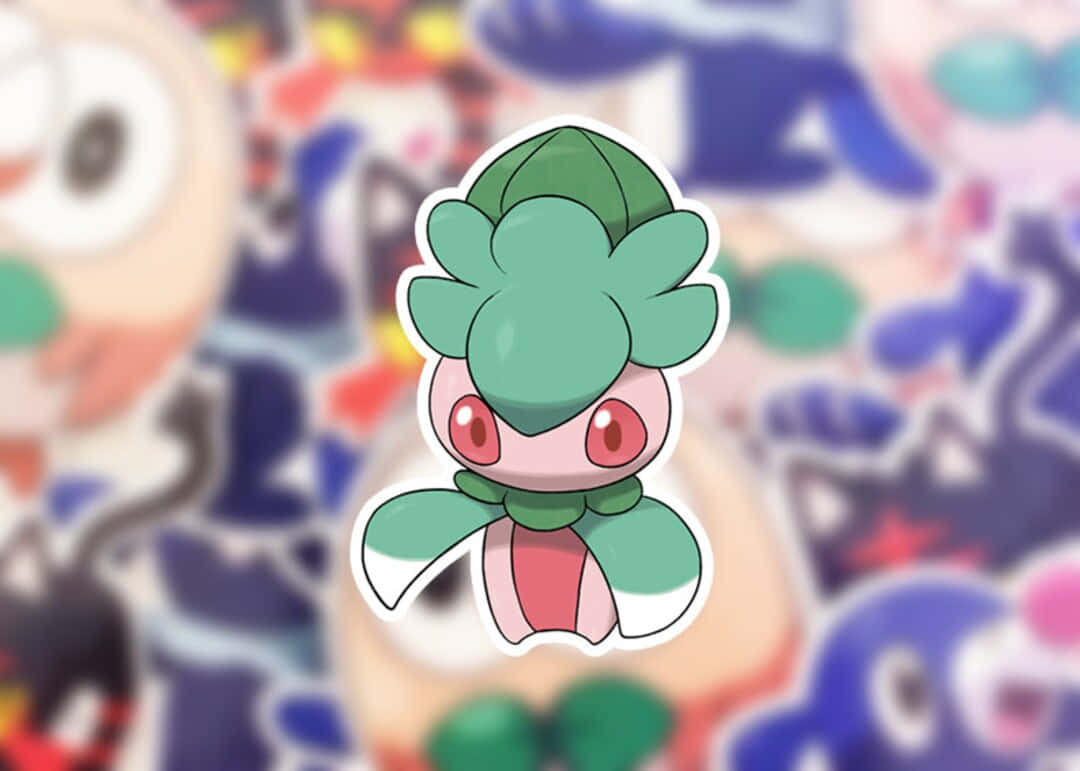 Pokémon Fomantis With Pokémon Background Background