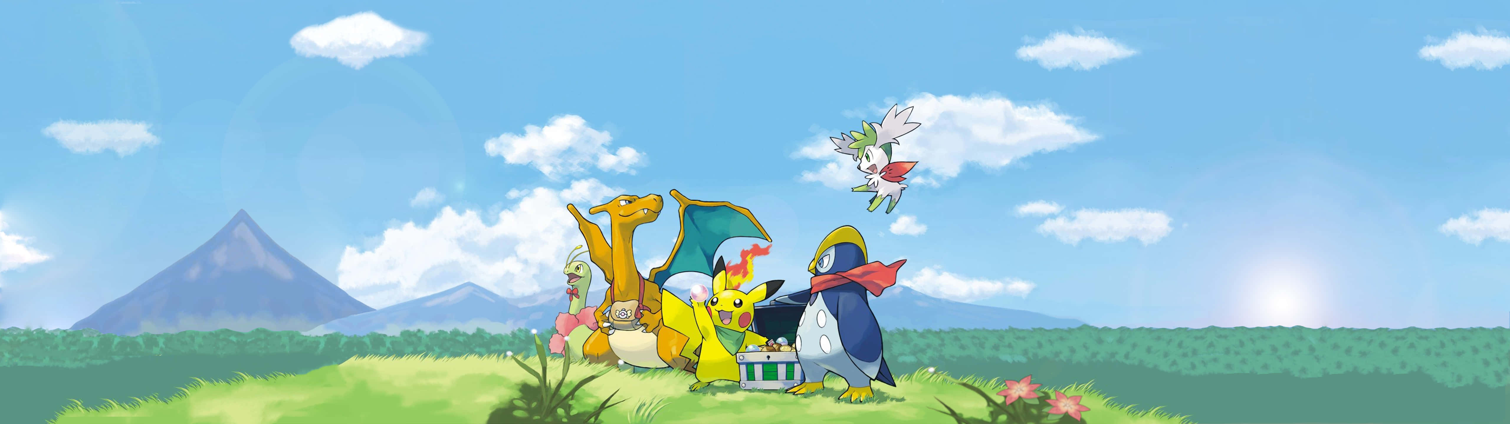 Pokemon Friends Enjoying Picnic Super Ultra Wide Background