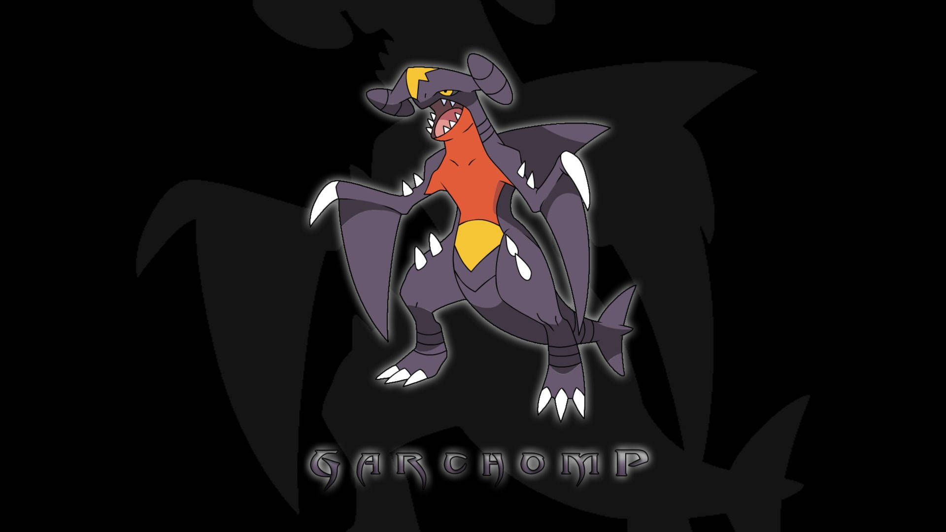 Pokémon Garchomp In Black Background