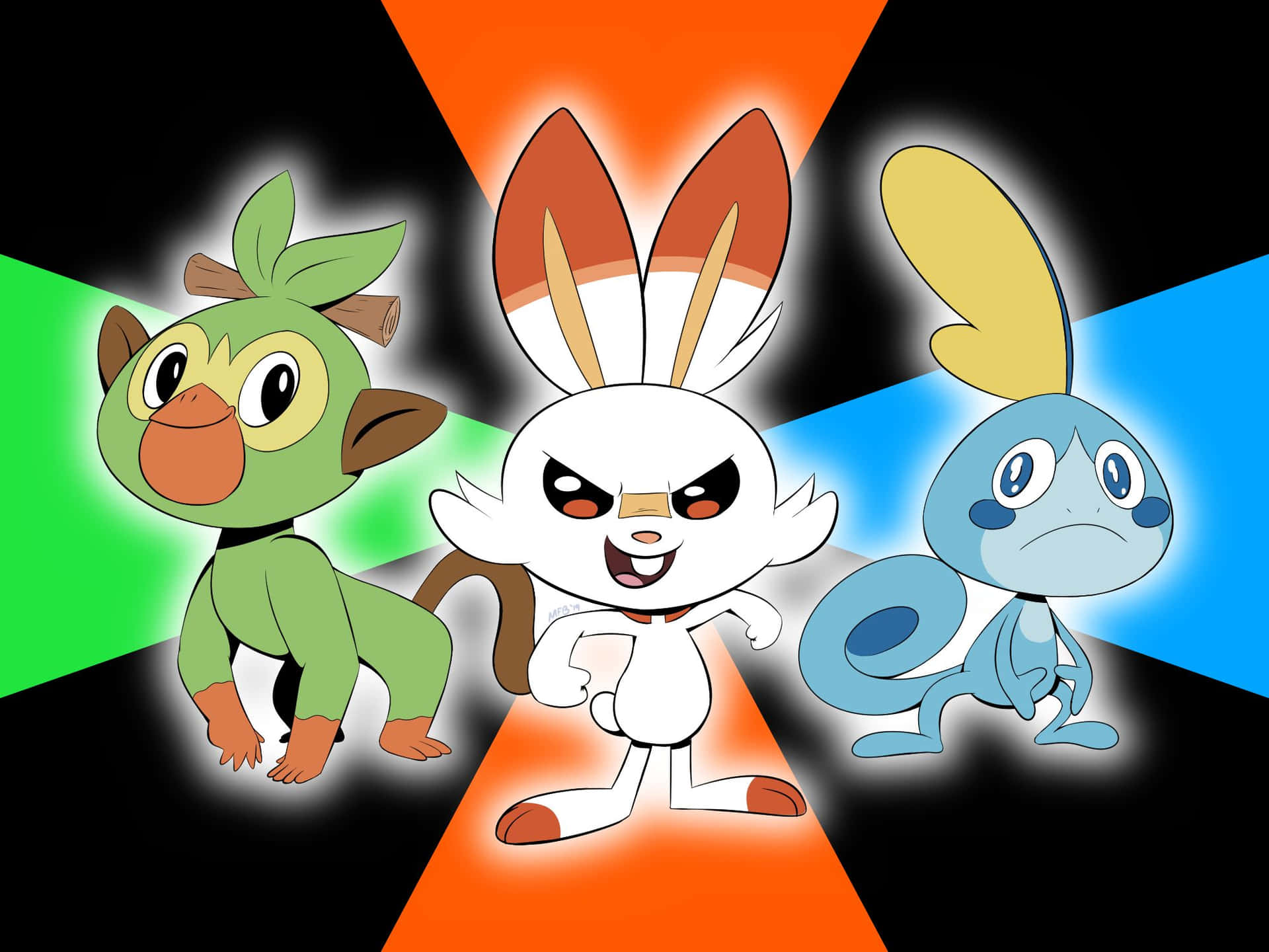 Pokemon Gen8 Starters Artwork Background