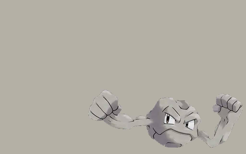 Pokemon Geodude On Gray Background Background