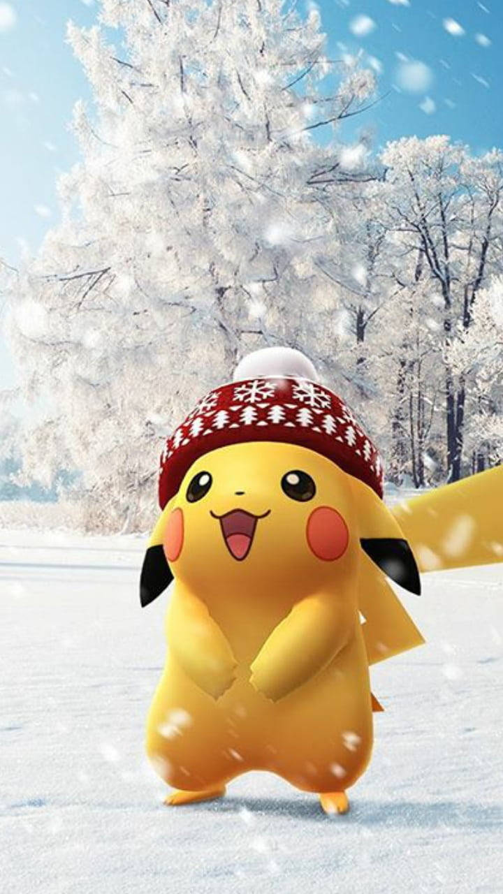 Pokémon Hd Pikachu Winter Wonderland Background
