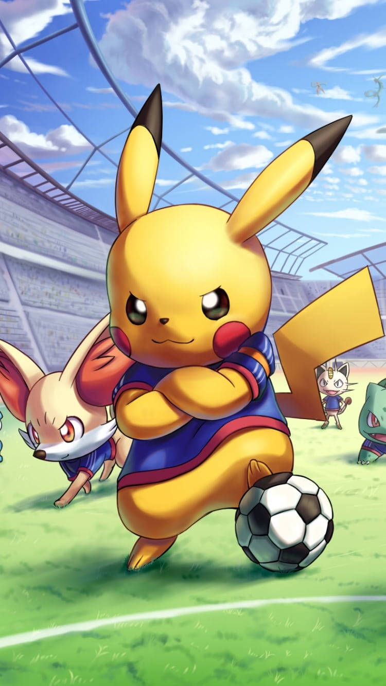 Pokémon Hd Playing Soccer Background