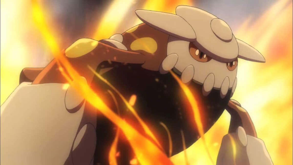 Pokemon Heatran Surrounded By Blazing Fire Background