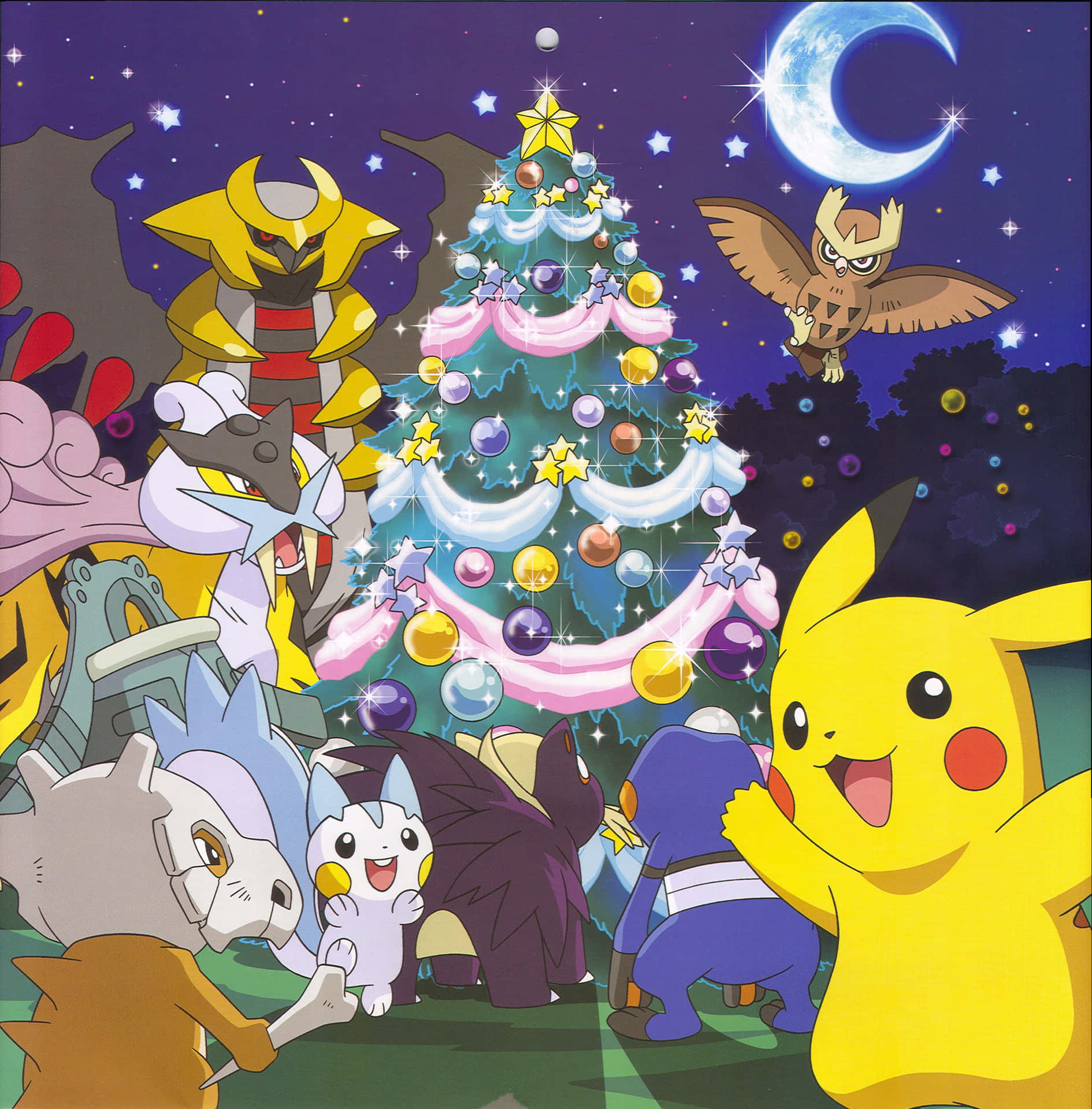 Pokemon Holiday Celebrationwith Noctowl Background