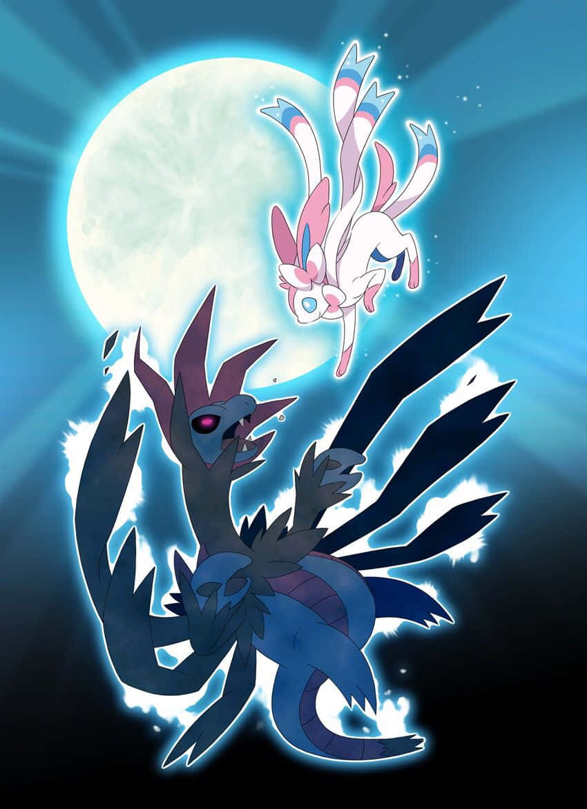 Pokémon Hydreigon With Sylveon