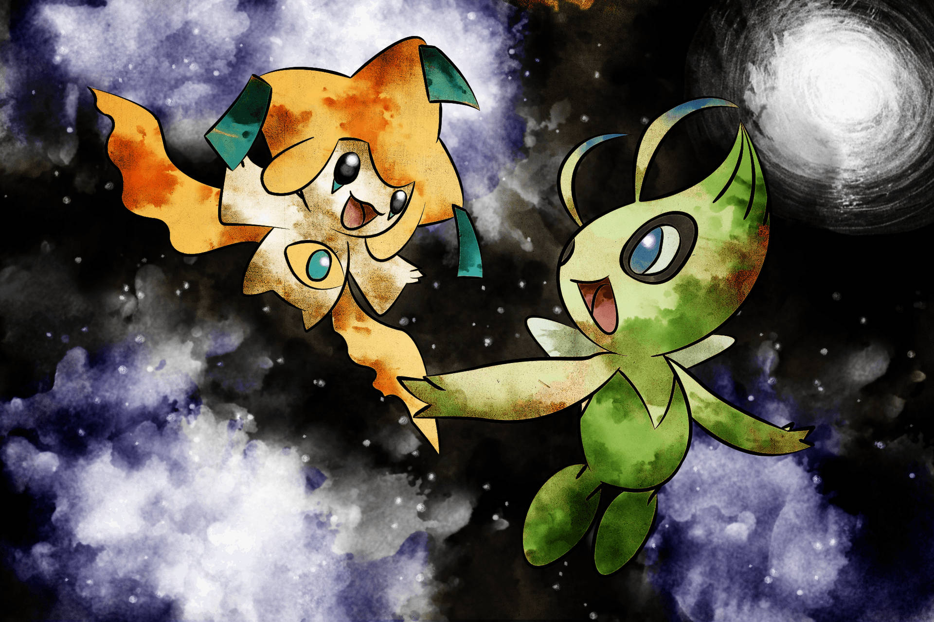 Pokémon Jirachi And Celebi Background