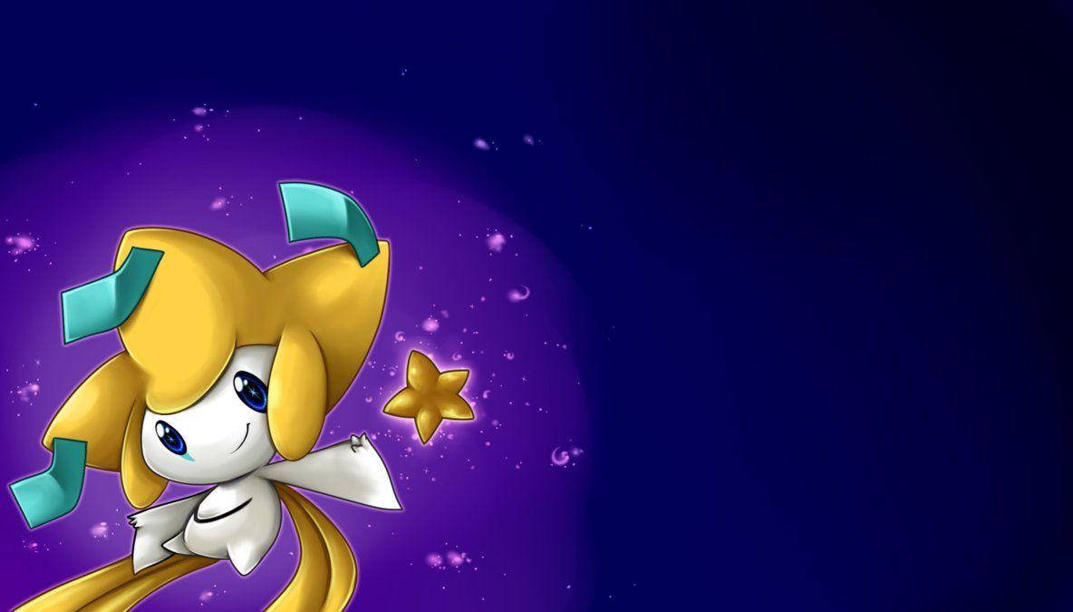 Pokémon Jirachi Glowing On Purple Background