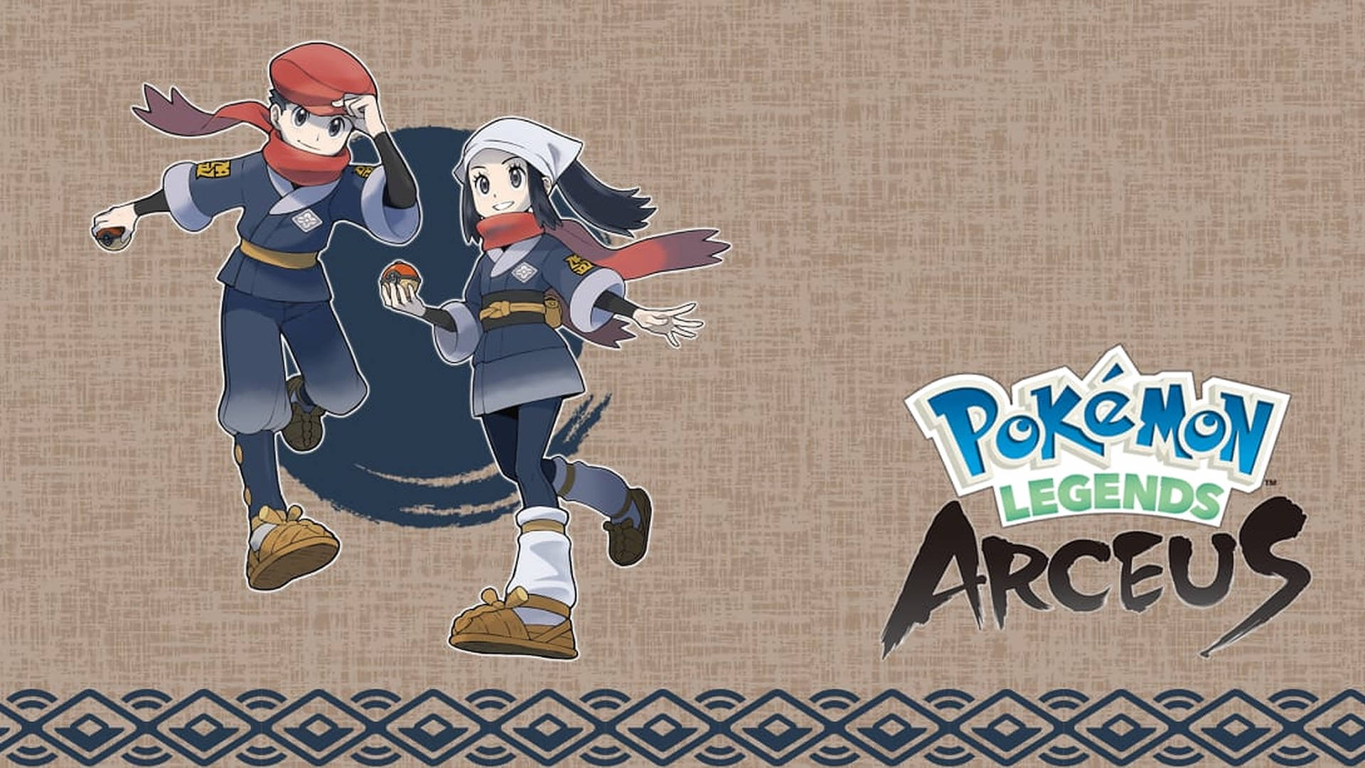 Pokemon Legends Arceus Akari And Rei Background