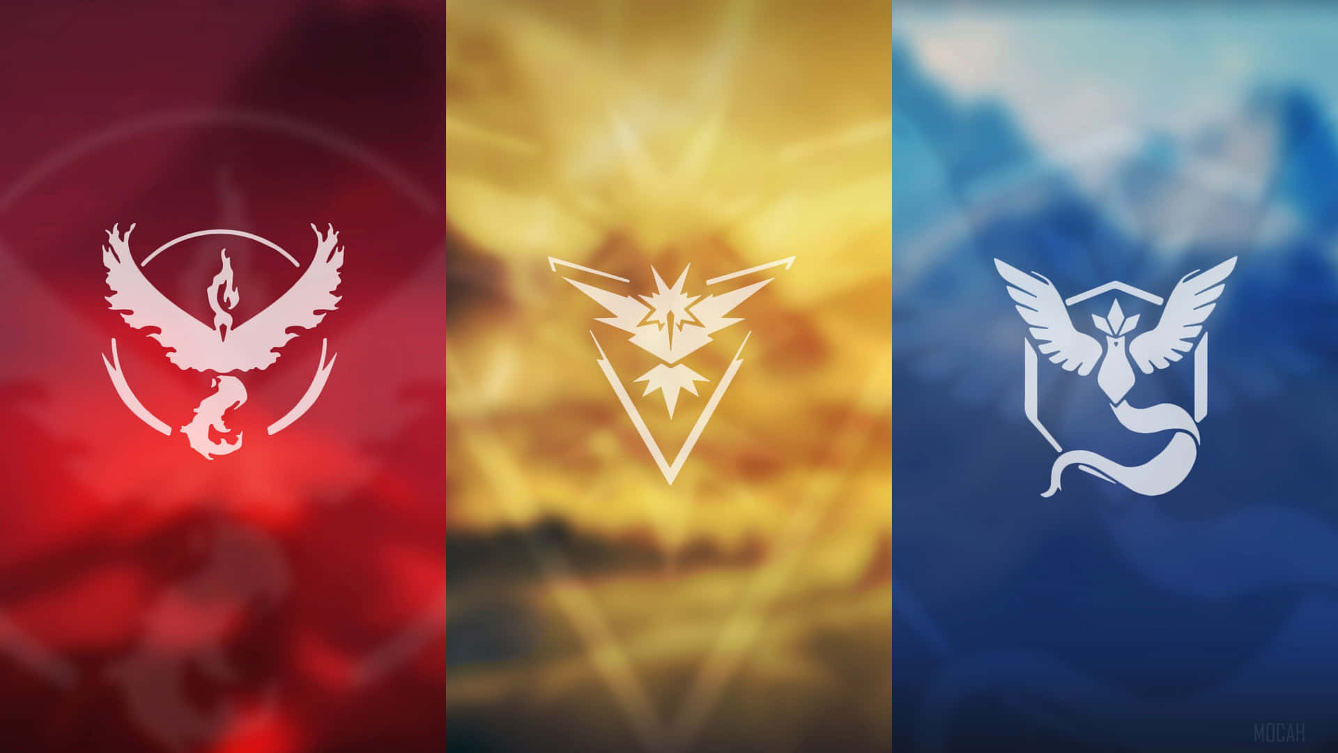 Pokemon Logos In Different Colors Background