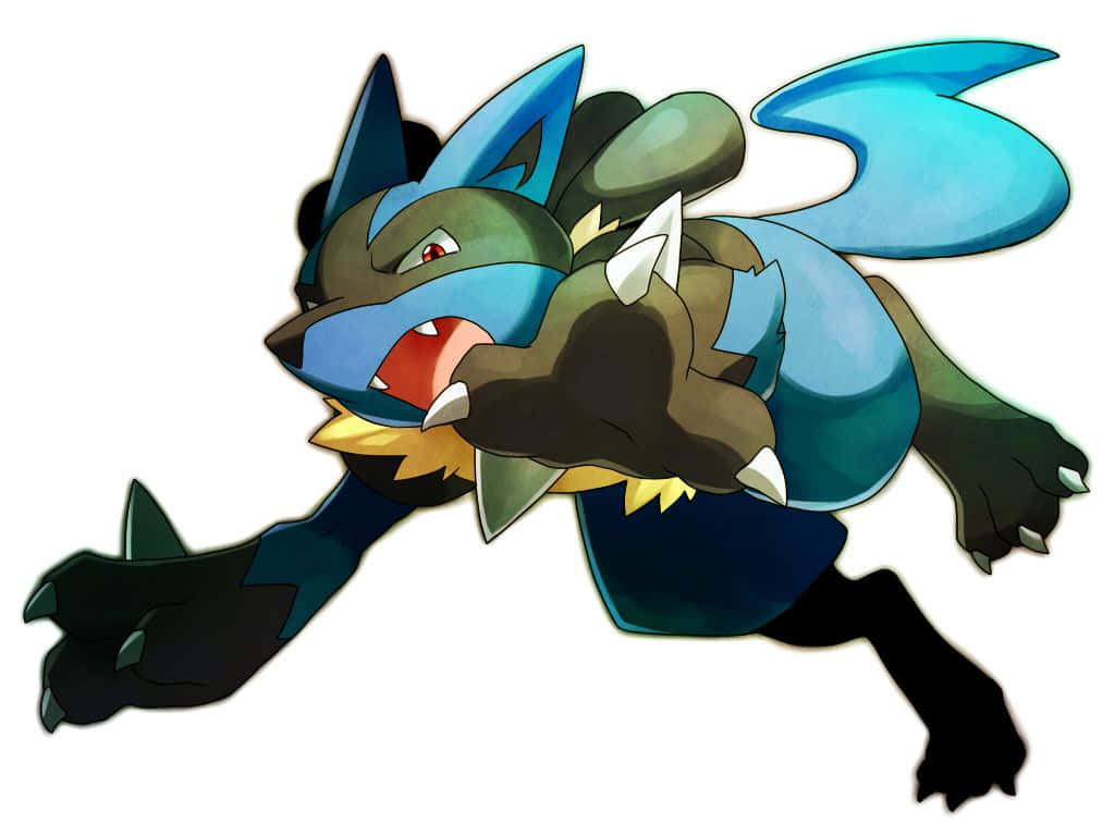 Pokemon Lucario Running With A Fierce Look Background