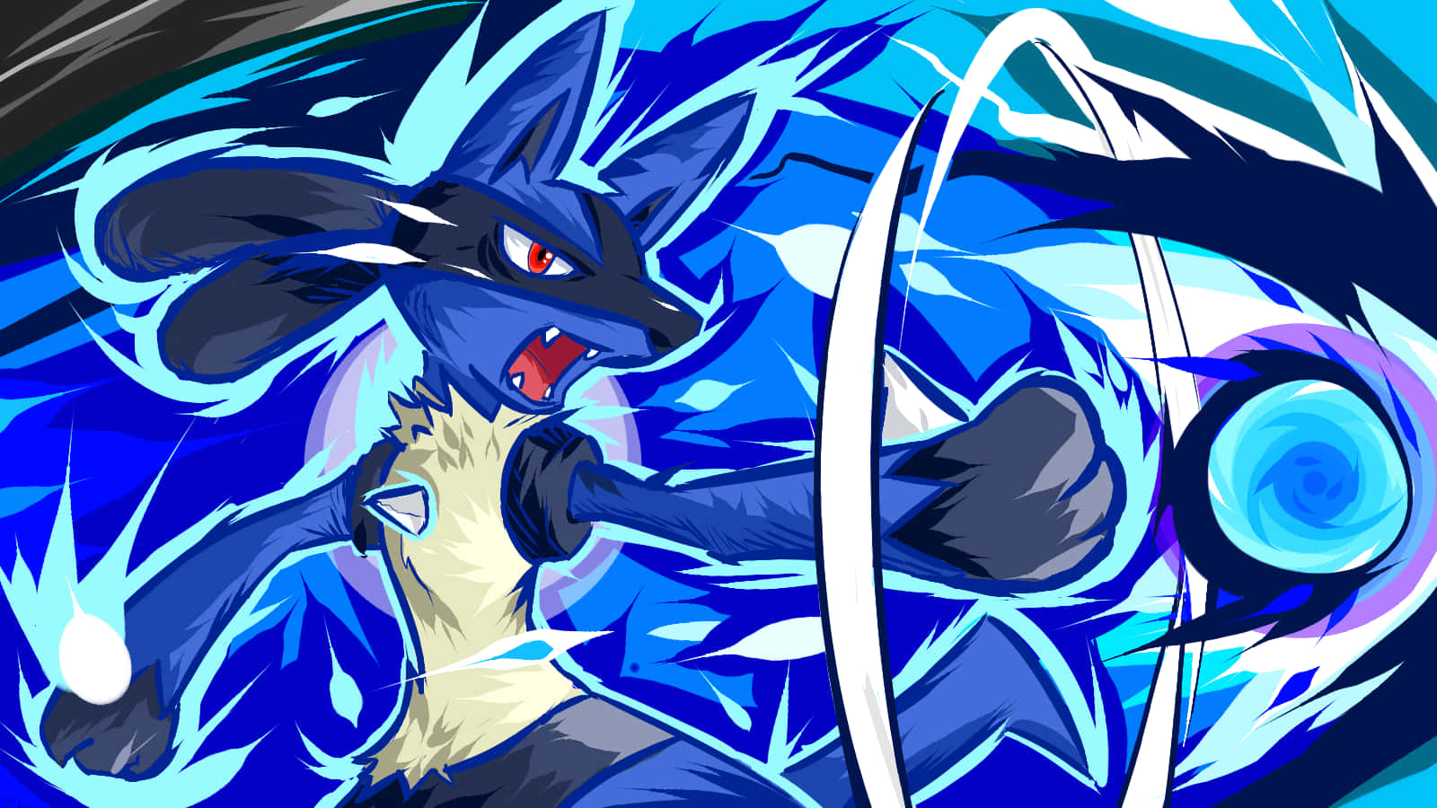 Pokemon Lucario Uses Force Palm