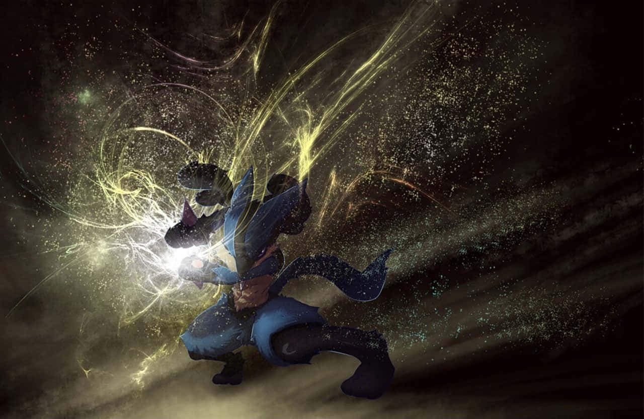 Pokemon Lucario Yellow Aura Attack