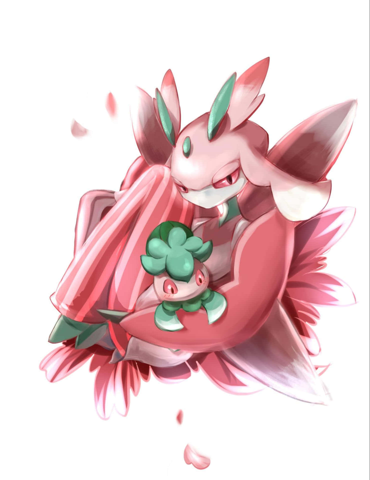 Pokémon Lurantis Hugging Formantis Background