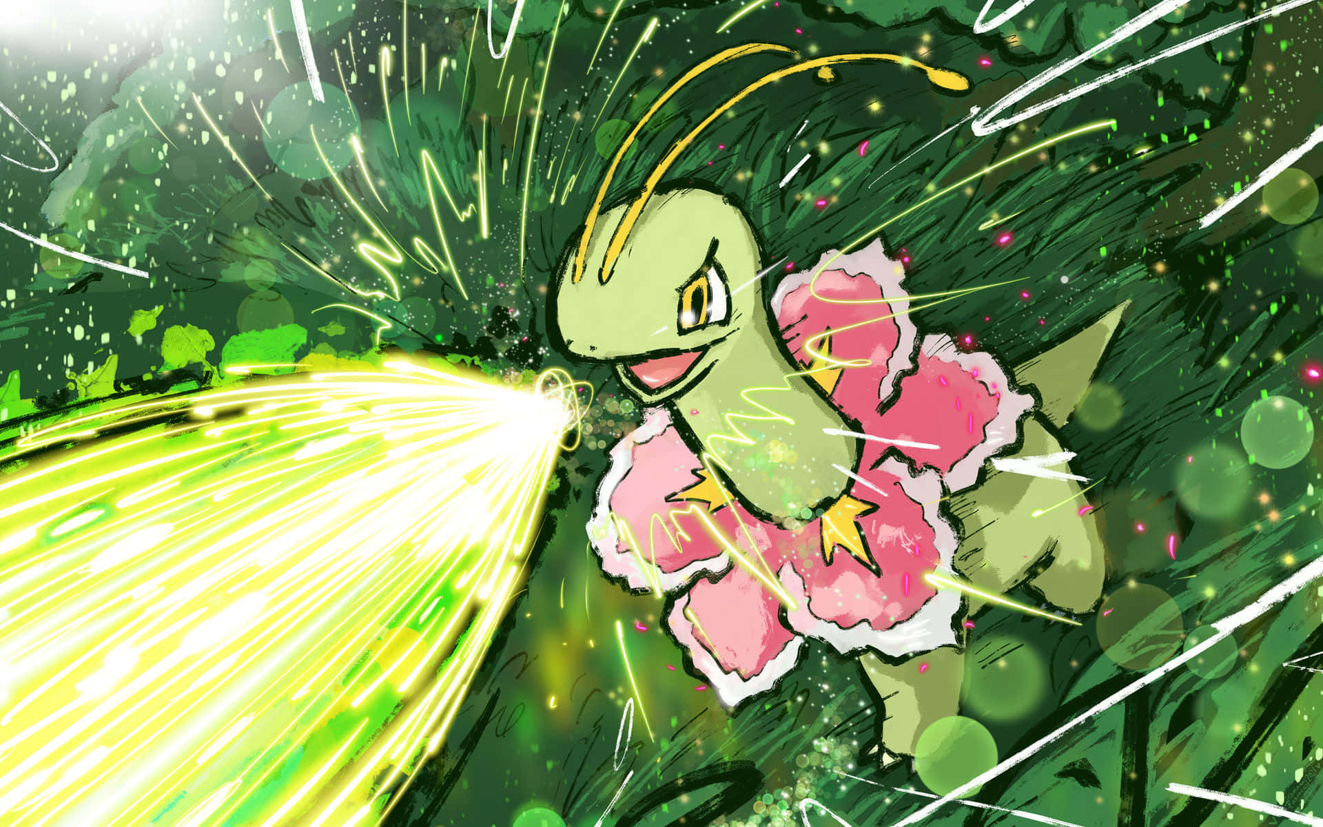 Pokemon Meganium Breath Power Background
