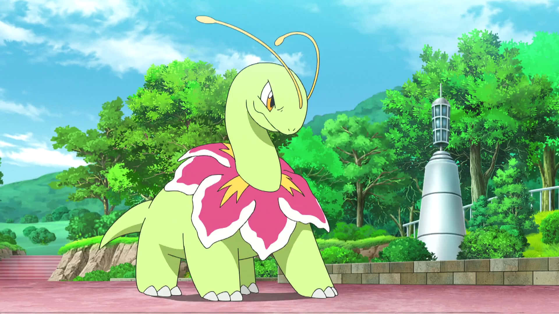 Pokemon Meganium With Angry Facial Expression Background