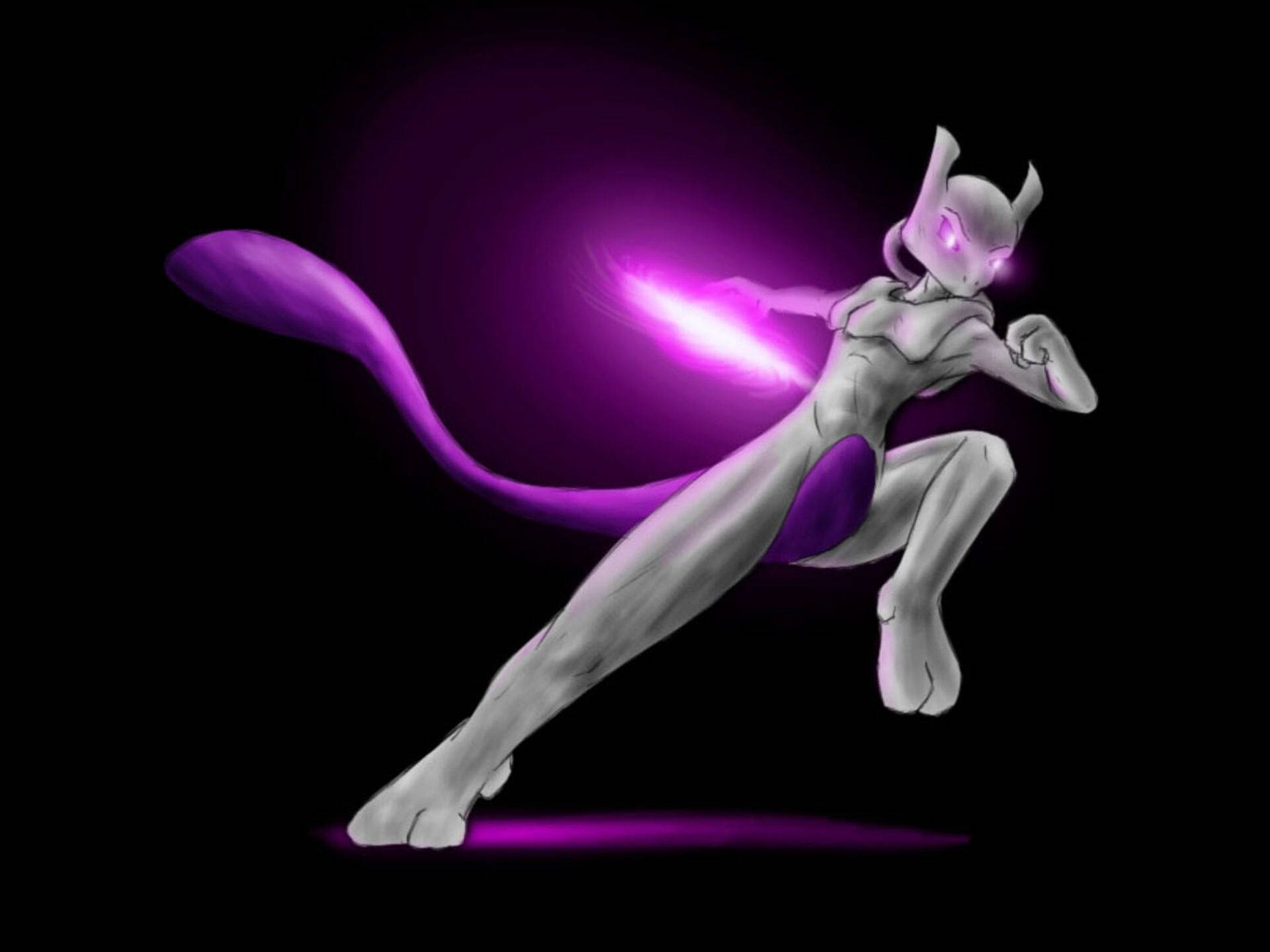 Pokemon Mewtwo In Action Background