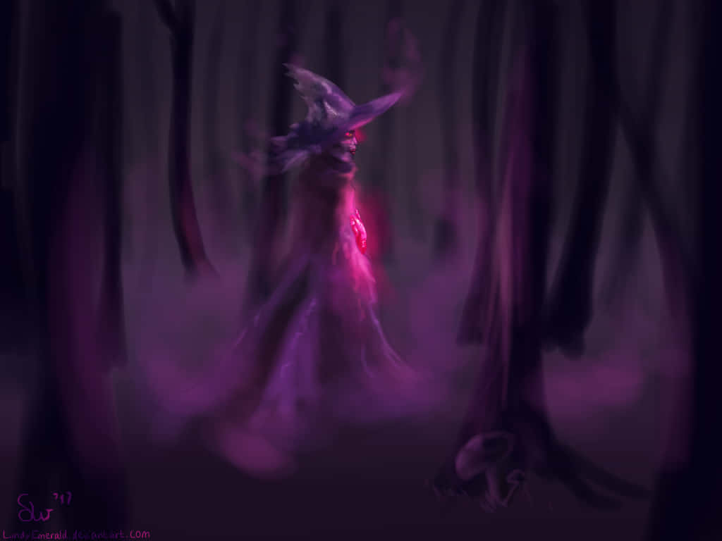 Pokémon Mismagius In Misty Forest Background