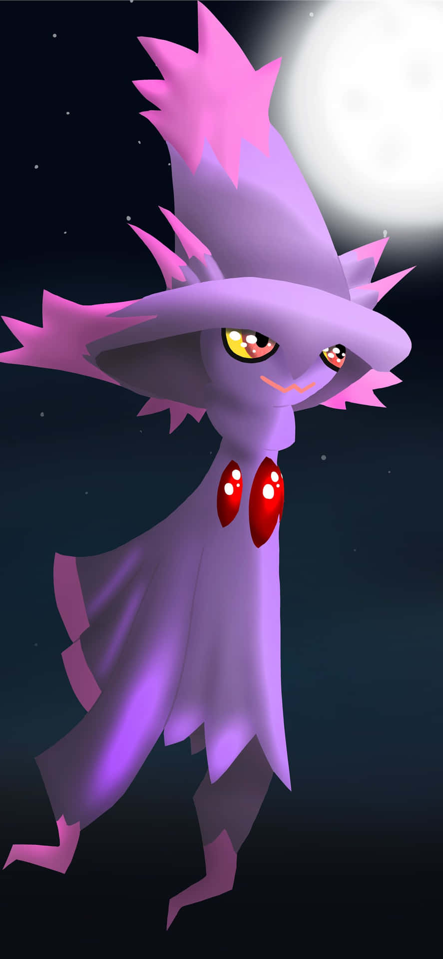 Pokémon Mismagius With Brilliant Moon Background