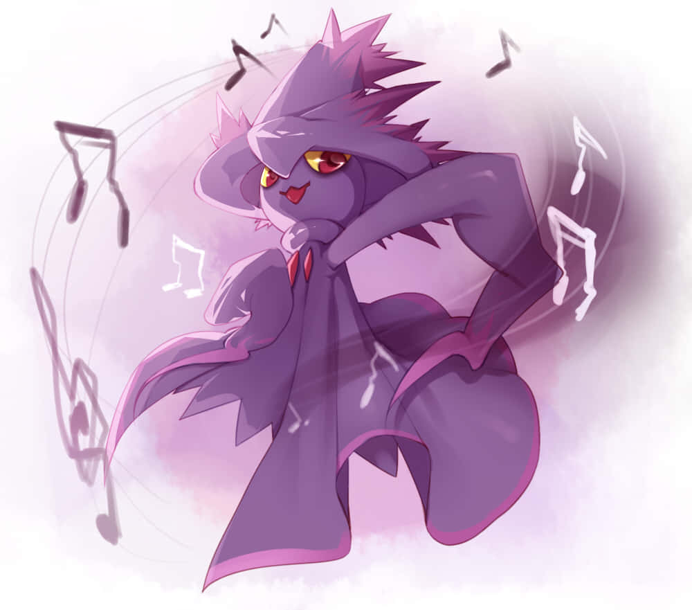 Pokémon Mismagius With Musical Notes Background