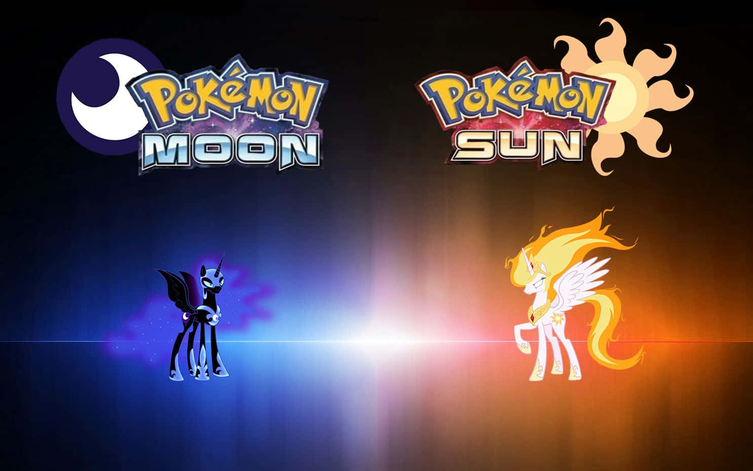 Pokemon Moon And Sun Logos Background