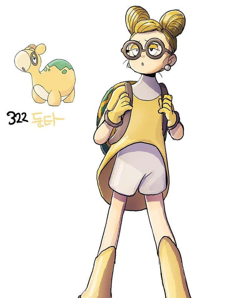 Pokémon Numel With A Girl Background