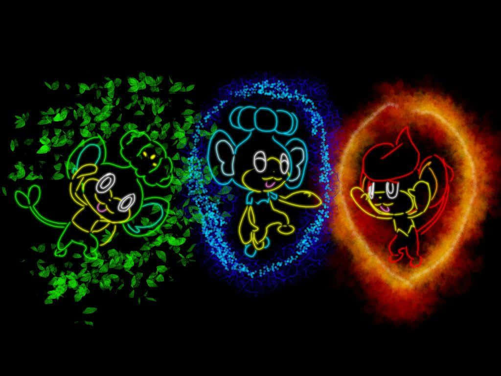 Pokémon Pansage Neon Desktop