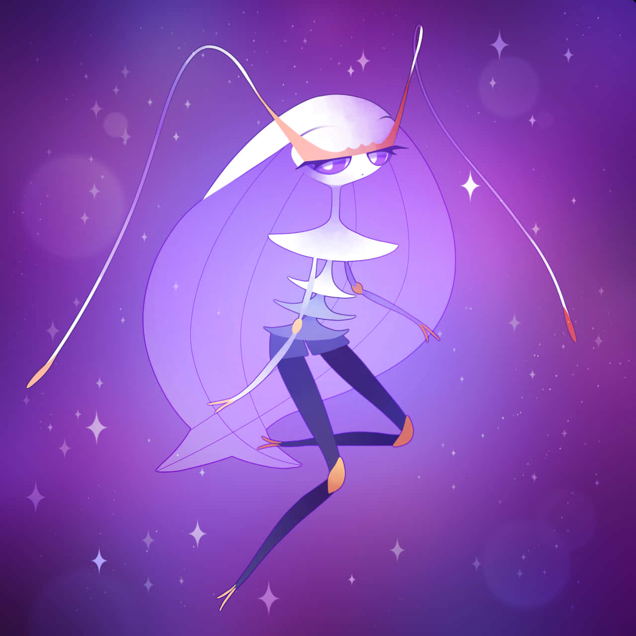 Pokemon Pheromosa With Sparkling Purple Background