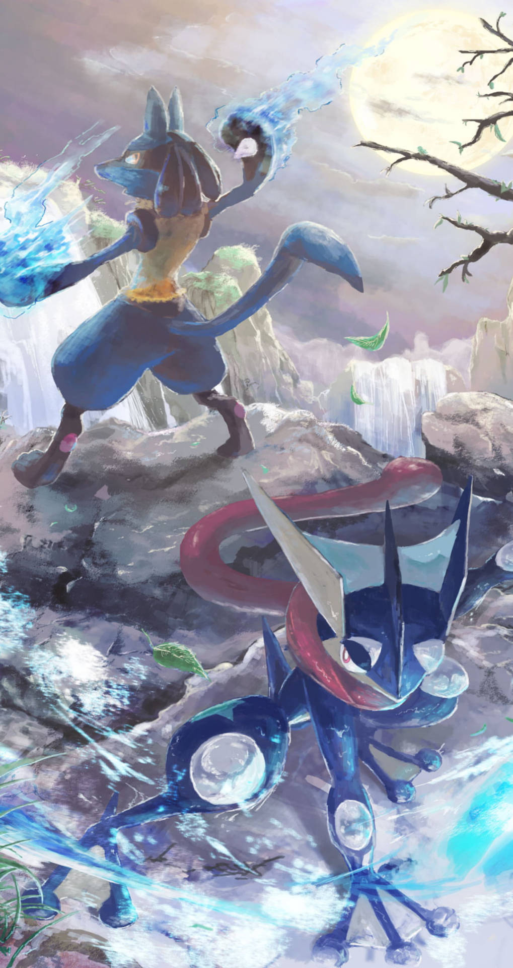 Pokemon Phone Lucario And Greninja Background